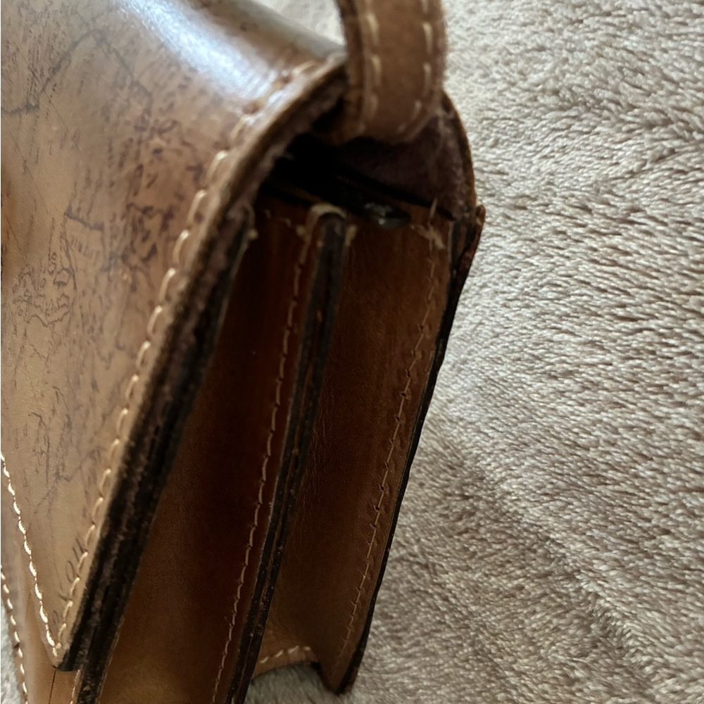 Patricia Nash Laurentina Signature Map Leather Crossbody Purse Brown - Picture 6 of 13